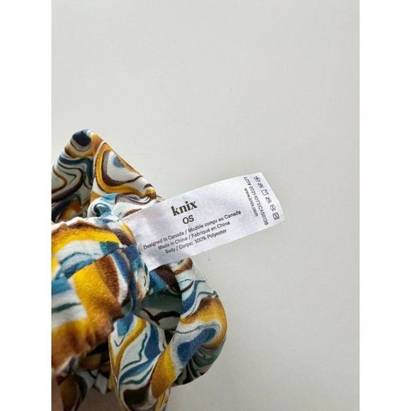 NWOT KNIX x THE BIRDS PAPAYA Blue Printed Knotted Headband, One Size - Picture 4 of 6